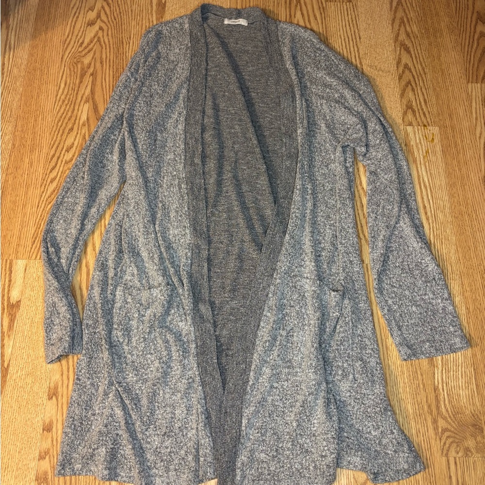 Cherish Heather Gray Open Front Cardigan